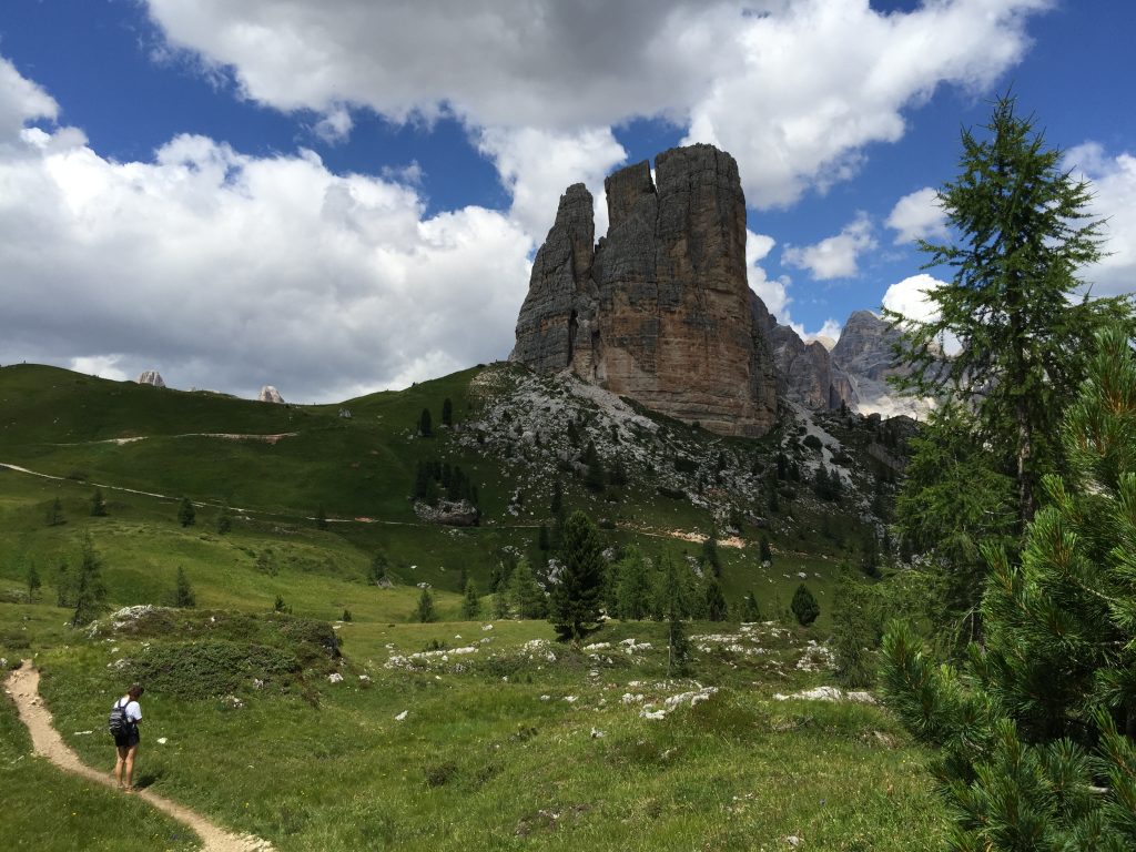 Beautiful view while hiking at Passo Giau