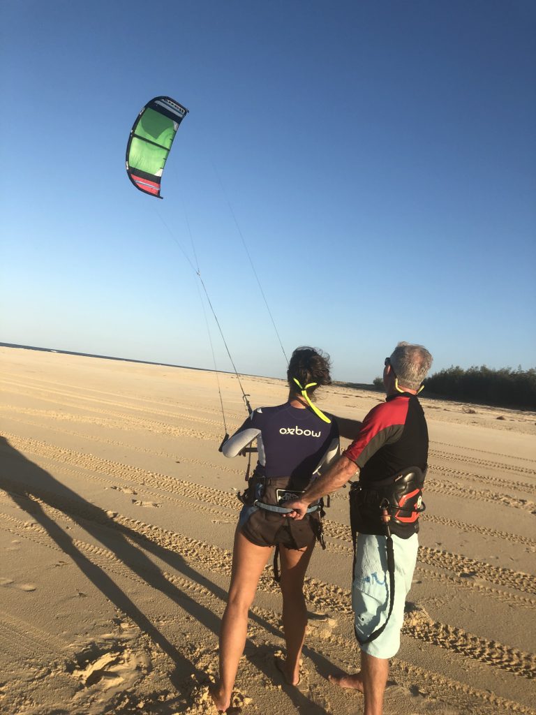 Learning to fly the kite during a safari in Australia
