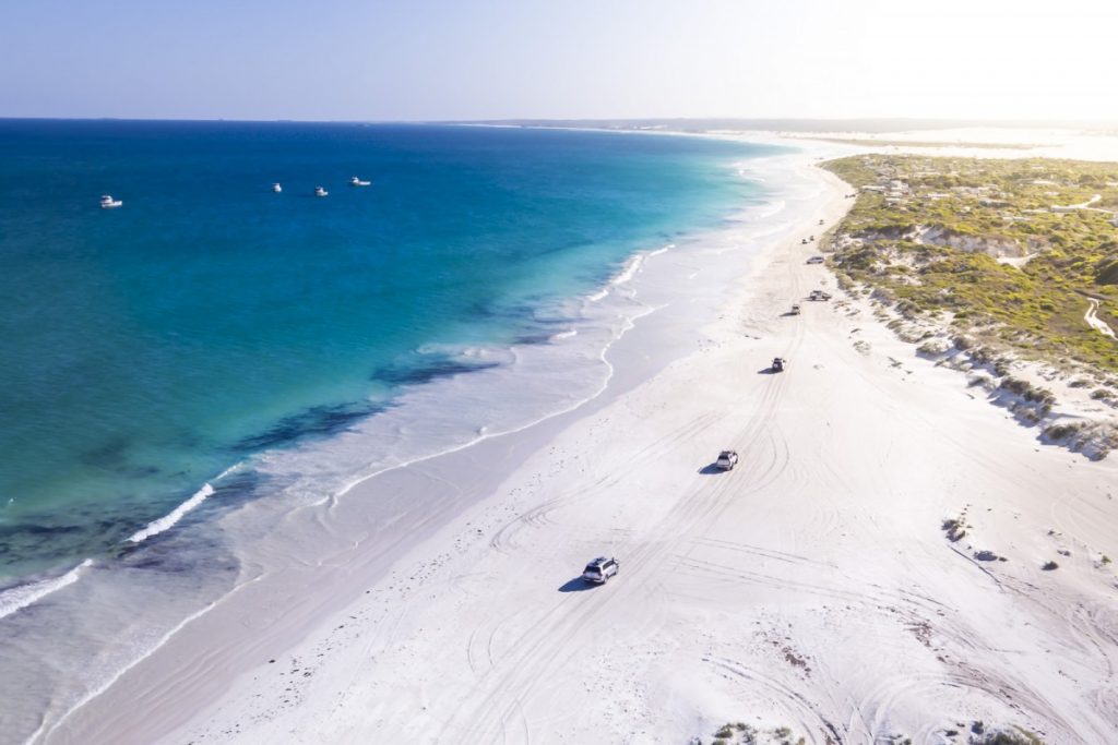 The Wedge surf spot beachline