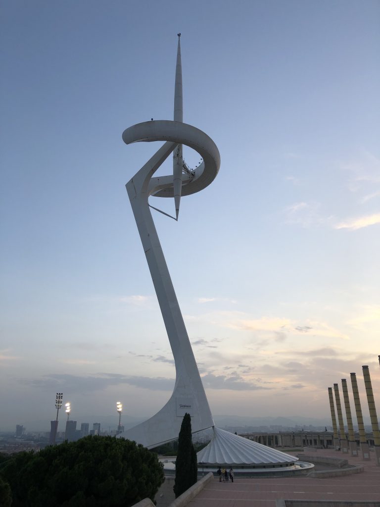 Barcelona’s Olympic area and flame