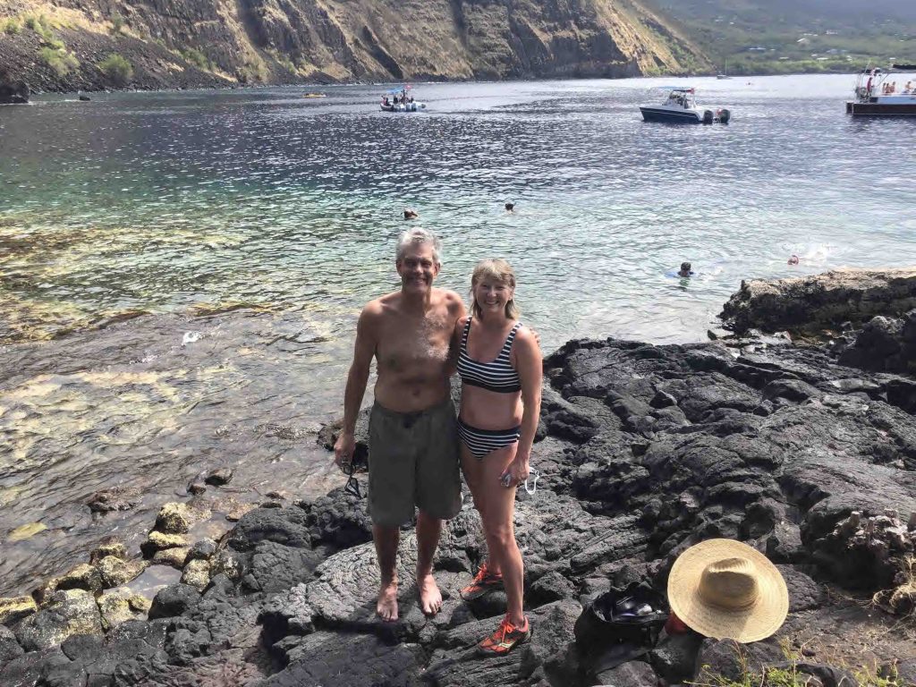 Mary and Chris in Kealakekua Bay