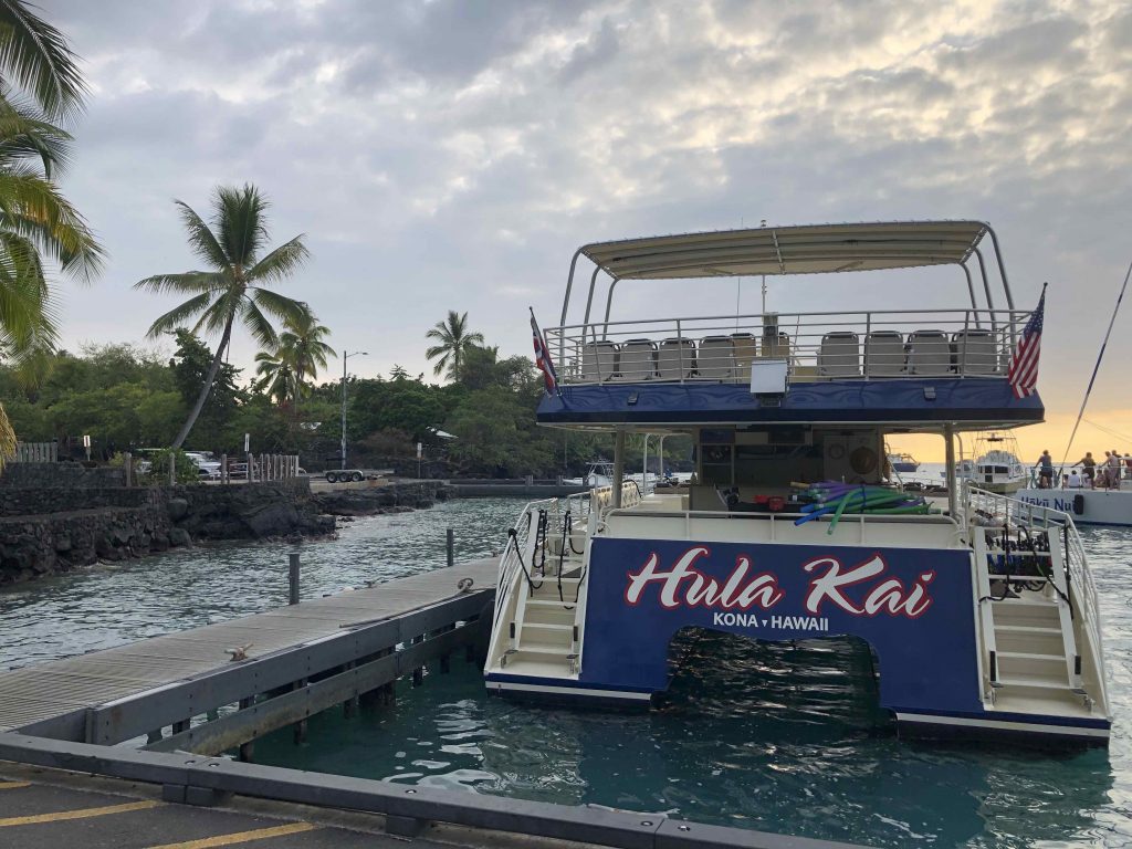 Fair Wind’s luxury vessel, the Hula Kai, docked at the harbor