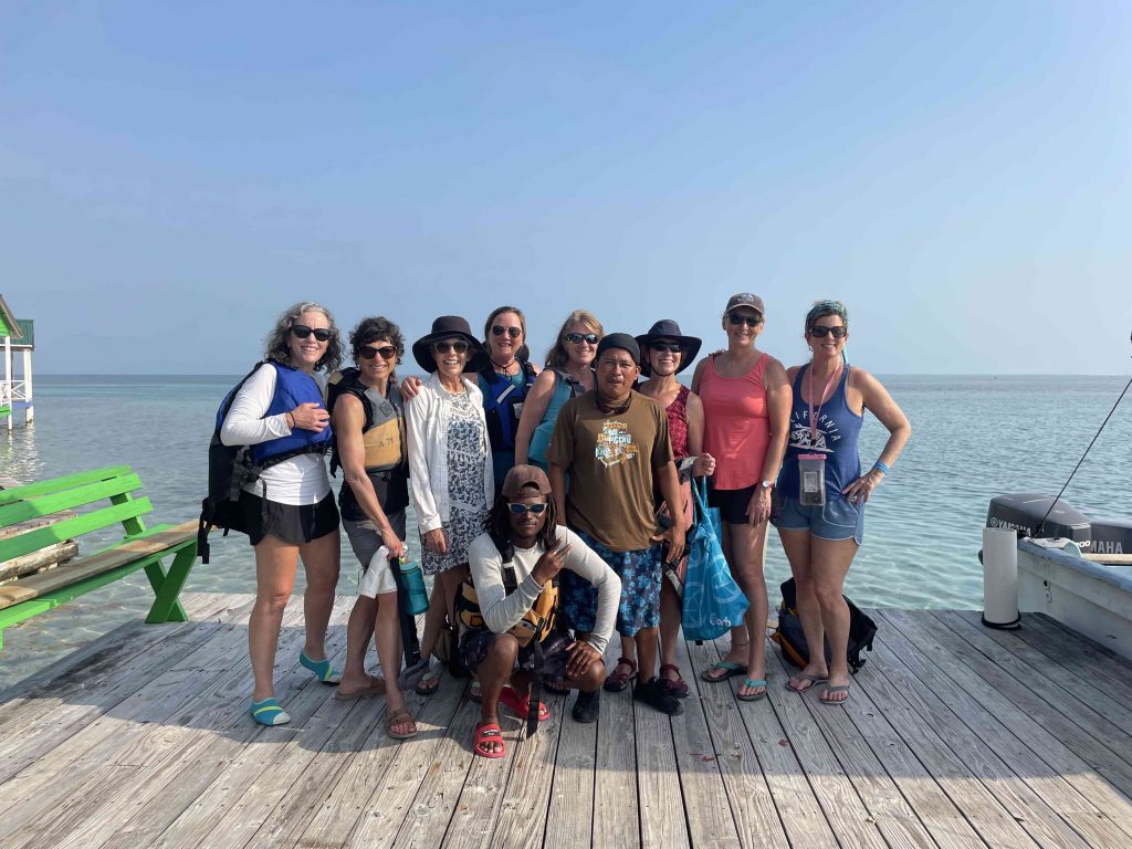 Mary's group and their Tobacco Caye guides