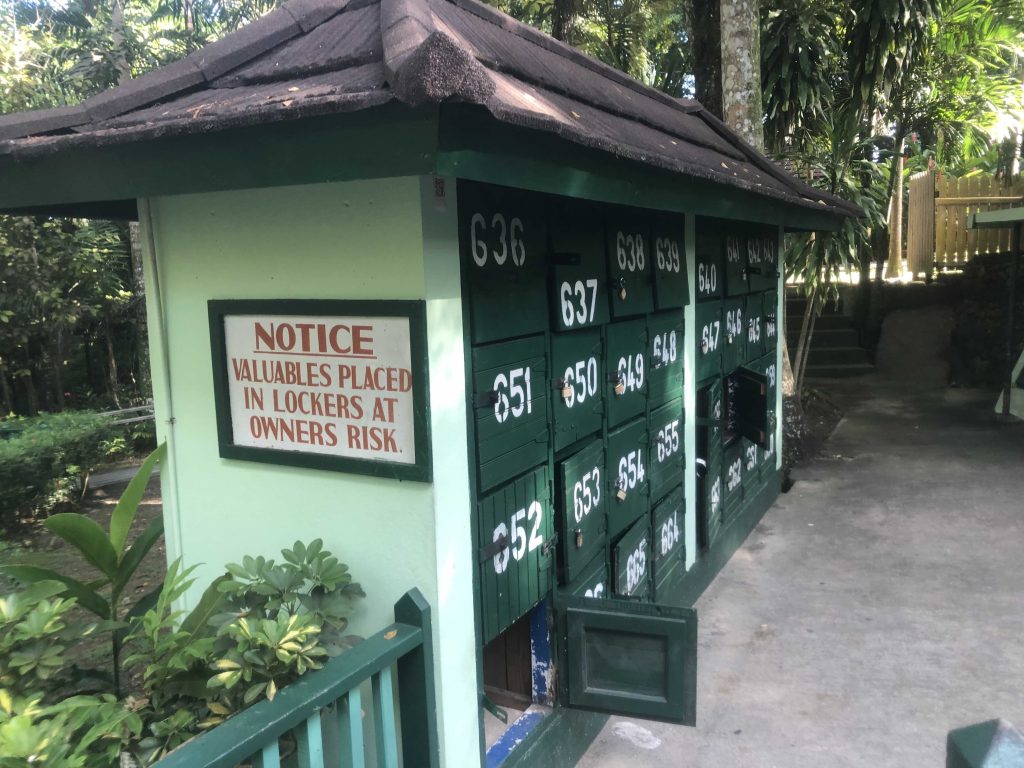 Locker for Personal Items at Dunn’s River Falls, Jamaica