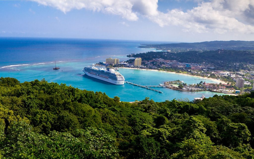 View of a Cruise Ship in Ocho Rios, Jamaica