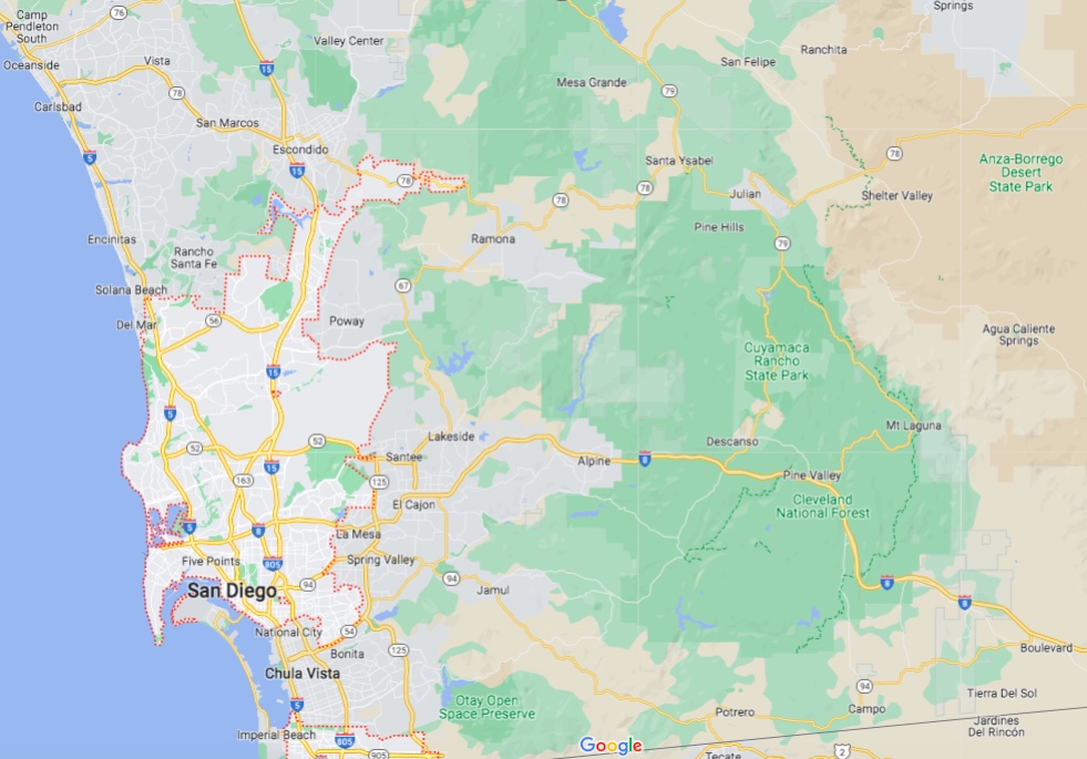 San Diega CA map