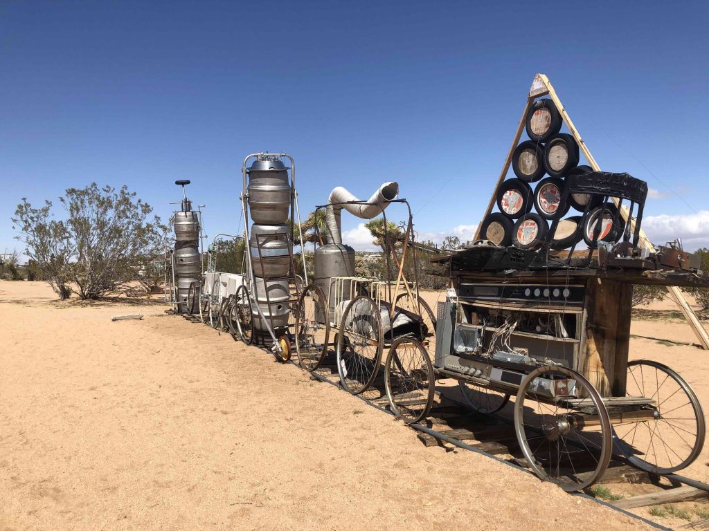Train-shaped art installation