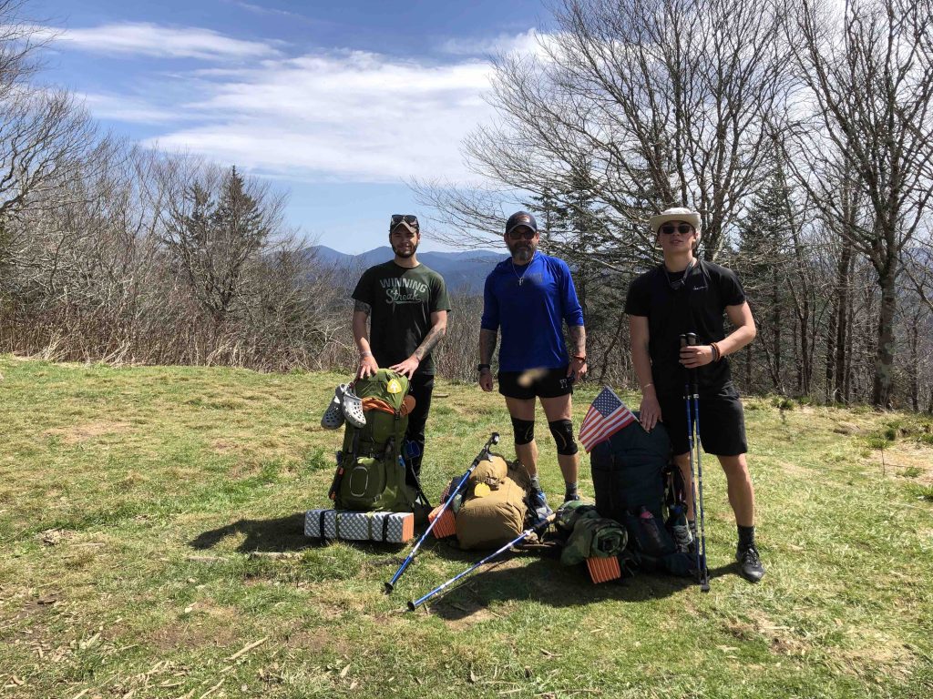 3 men hiking in Tennessee