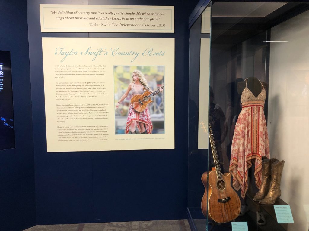 Taylor Swift guitar, dress and boots. Country Music Hall of Fame - Nashville Itinerary in 24 hours
