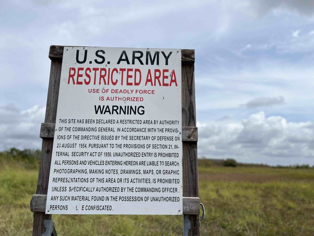 U.S. Army Restricted Area sign