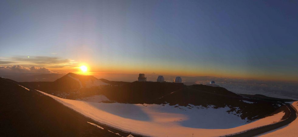 A beautiful sunset at Mauna Kea, Hawaii