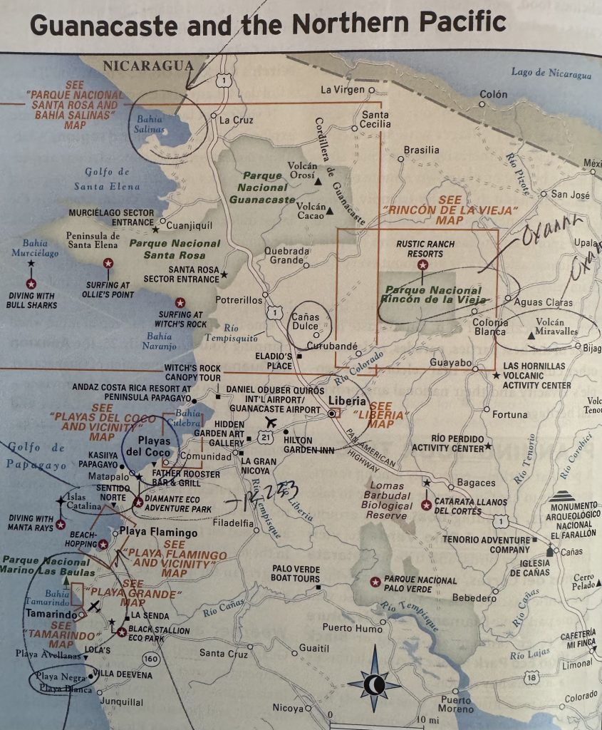 Guanacaste region map